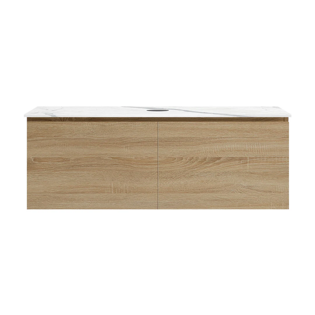 Parisi Rocki + MyTop 1200 Wall Mounted Cabinet with Honed Porcelain Top - Sahara - Statuario Porcelain Top - FV-RK-1200S-SH-STH