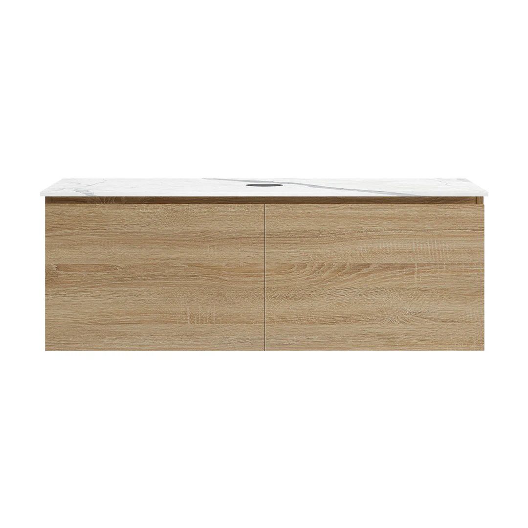 Parisi Rocki + MyTop 1200 Wall Mounted Cabinet with Honed Porcelain Top - Sahara - Statuario Porcelain Top - FV-RK-1200S-SH-STH