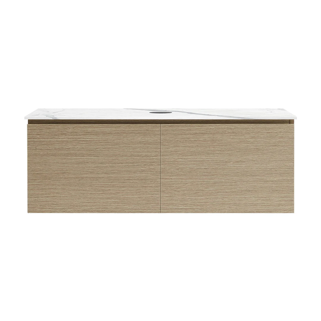 Parisi Rocki + MyTop 1200 Wall Mounted Cabinet with Honed Porcelain Top - Sand Plus - Statuario Porcelain Top - FV-RK-1200S-SP-STH