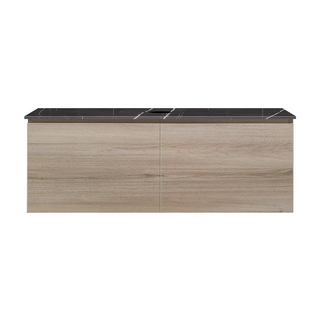 Parisi Rocki + MyTop 1200 Wall Mounted Cabinet with Honed Porcelain Top - Steel Oak - Sahara Noir Porcelain Top - FV-RK-1200S-ST-SAH