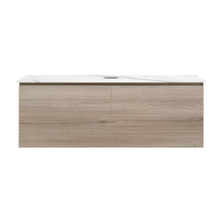 Parisi Rocki + MyTop 1200 Wall Mounted Cabinet with Honed Porcelain Top - Steel Oak - Statuario Porcelain Top - FV-RK-1200S-ST-STH