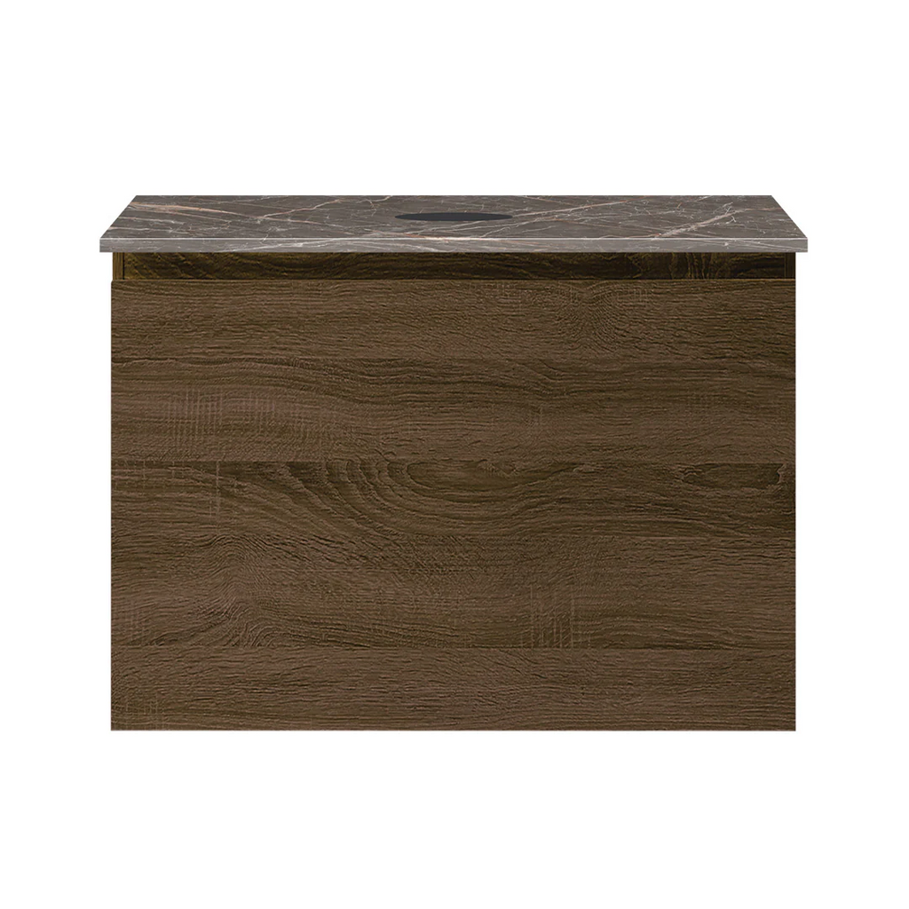 Parisi Rocki + MyTop 600 Wall Mounted Cabinet with Honed Porcelain Top - Moka - Ombra di Caravaggio Porcelain Top - FV-RK-600-MK-OCP