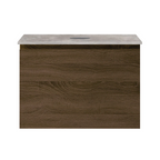 Parisi Rocki + MyTop 600 Wall Mounted Cabinet with Honed Porcelain Top - Moka - Portland Hood Porcelain Top - FV-RK-600-MK-PHH