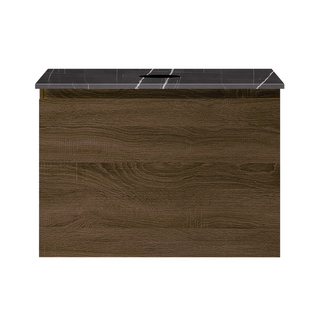 Parisi Rocki + MyTop 600 Wall Mounted Cabinet with Honed Porcelain Top - Moka - Sahara Noir Porcelain Top - FV-RK-600-MK-SAH