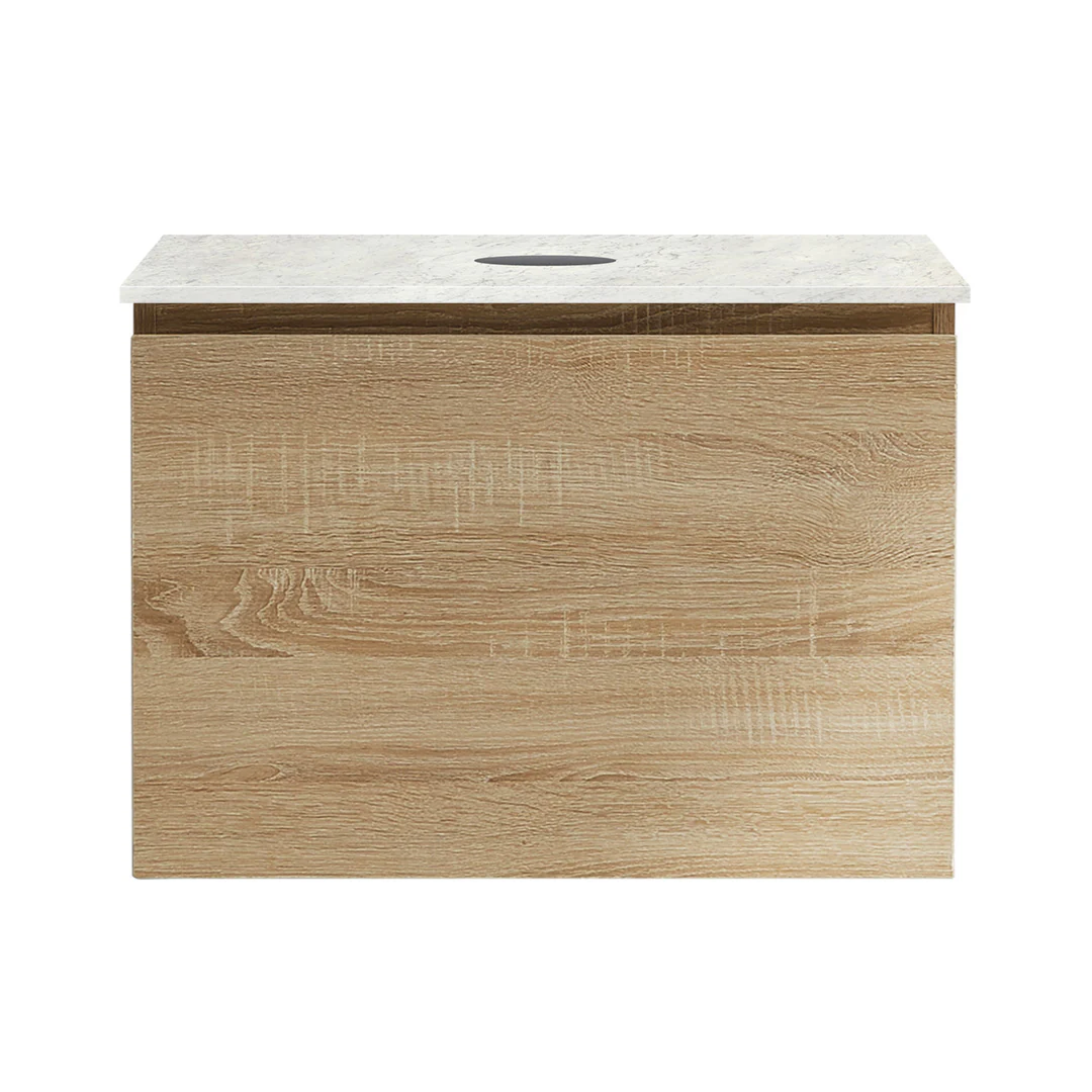 Parisi Rocki + MyTop 600 Wall Mounted Cabinet with Honed Porcelain Top - Sahara - Carrara Porcelain Top - FV-RK-600-SH-CAH