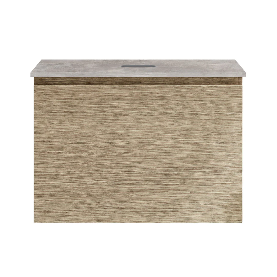 Parisi Rocki + MyTop 600 Wall Mounted Cabinet with Honed Porcelain Top - Sand Plus - Portland Hood Porcelain Top - FV-RK-600-SP-PHH