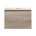 Parisi Rocki + MyTop 600 Wall Mounted Cabinet with Honed Porcelain Top - Steel Oak - Carrara Porcelain Top - FV-RK-600-ST-CAH