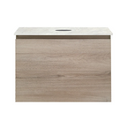 Parisi Rocki + MyTop 600 Wall Mounted Cabinet with Honed Porcelain Top - Steel Oak - Carrara Porcelain Top - FV-RK-600-ST-CAH