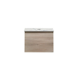 Parisi Rocki + MyTop 600 Wall Mounted Cabinet with Honed Porcelain Top - Moka - Statuario Porcelain Top - FV-RK-600-MK-STH
