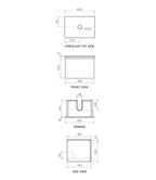 Parisi Rocki + MyTop 600 Wall Mounted Cabinet with Honed Porcelain Top - Sand Plus - Statuario Porcelain Top - FV-RK-600-SP-STH