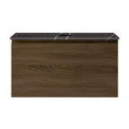 Parisi Rocki + MyTop 800 Wall Mounted Cabinet with Honed Porcelain Top - Moka - Sahara Noir Porcelain Top - FV-RK-800-MK-SAH