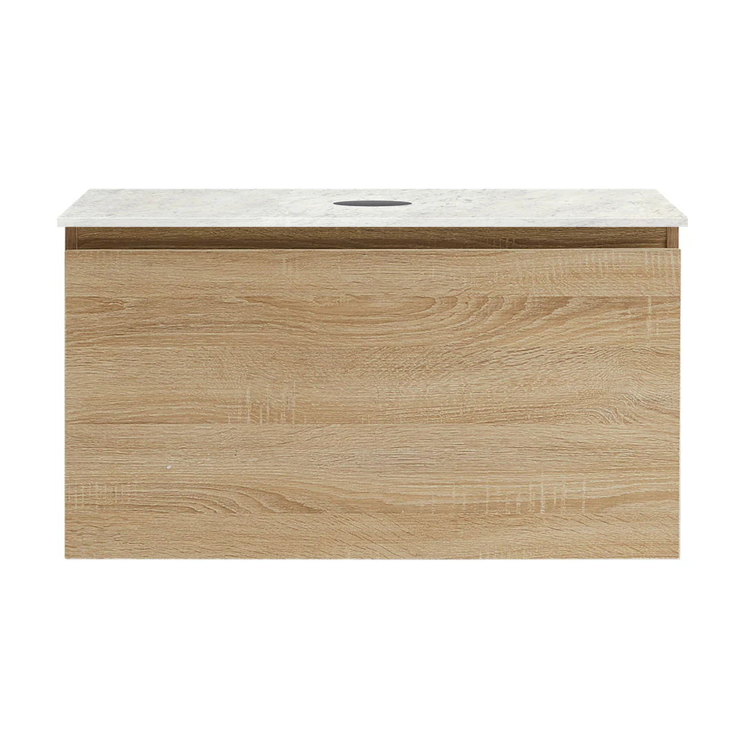 Parisi Rocki + MyTop 800 Wall Mounted Cabinet with Honed Porcelain Top - Sahara - Carrara Porcelain Top - FV-RK-800-SH-CAH