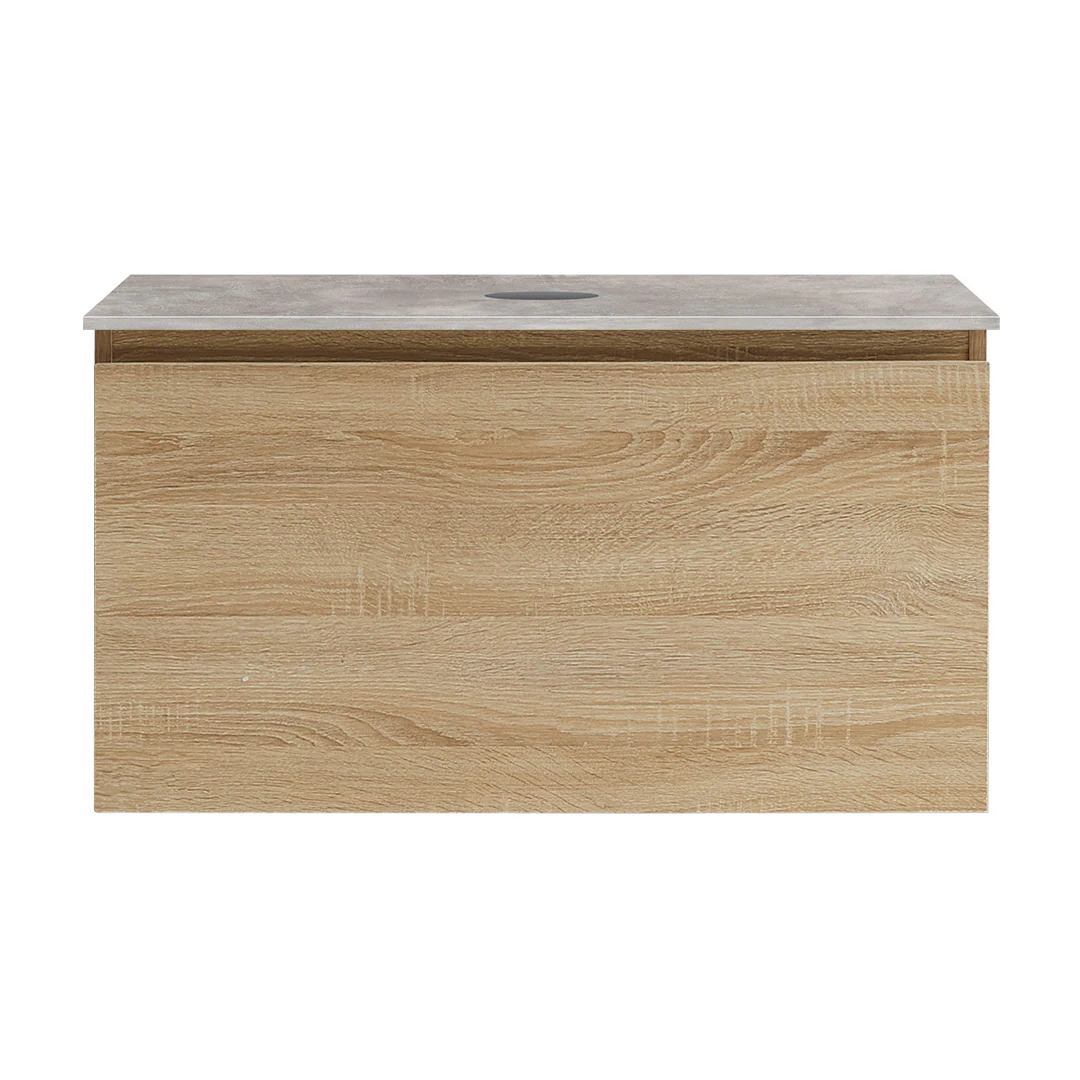 Parisi Rocki + MyTop 800 Wall Mounted Cabinet with Honed Porcelain Top - Sahara - Portland Hood Porcelain Top - FV-RK-800-SH-PHH