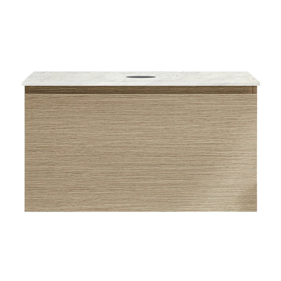 Parisi Rocki + MyTop 800 Wall Mounted Cabinet with Honed Porcelain Top - Sand Plus - Carrara Porcelain Top - FV-RK-800-SP-CAH