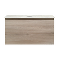 Parisi Rocki + MyTop 800 Wall Mounted Cabinet with Honed Porcelain Top - Steel Oak - Carrara Porcelain Top - FV-RK-800-ST-CAH