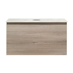 Parisi Rocki + MyTop 800 Wall Mounted Cabinet with Honed Porcelain Top - Steel Oak - Carrara Porcelain Top - FV-RK-800-ST-CAH