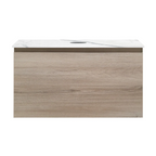 Parisi Rocki + MyTop 800 Wall Mounted Cabinet with Honed Porcelain Top - Steel Oak - Statuario Porcelain Top - FV-RK-800-ST-STH