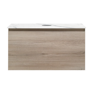 Parisi Rocki + MyTop 800 Wall Mounted Cabinet with Honed Porcelain Top - Steel Oak - Statuario Porcelain Top - FV-RK-800-ST-STH