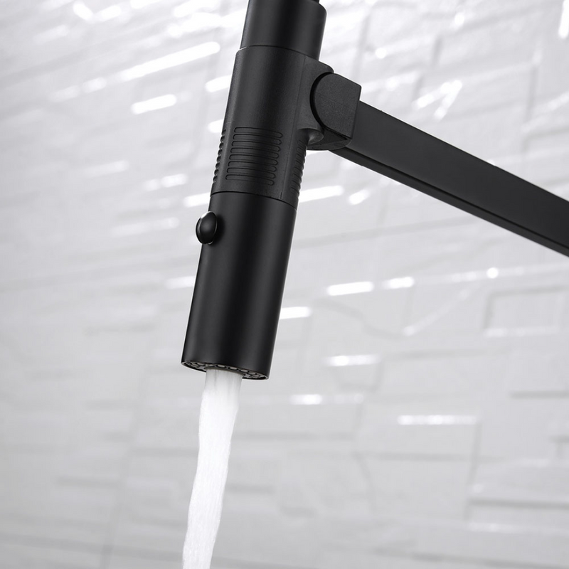 Fienza Kaya Pull-Down Sink Mixer - Matte Black & White