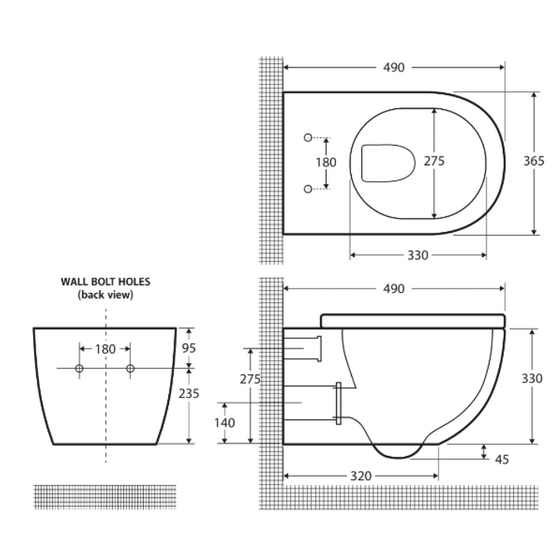 Fienza Koko Wall Hung Toilet & Geberit Cistern - No Flush Button