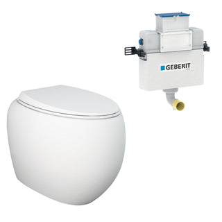Fienza Rak Cloud Wall Faced S-Trap Toilet Suite - Geberit Kappa Cistern - 897650MWA