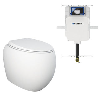 Fienza Rak Cloud Wall Faced S-Trap Toilet Suite - Geberit Sigma Cistern - 897550MWA