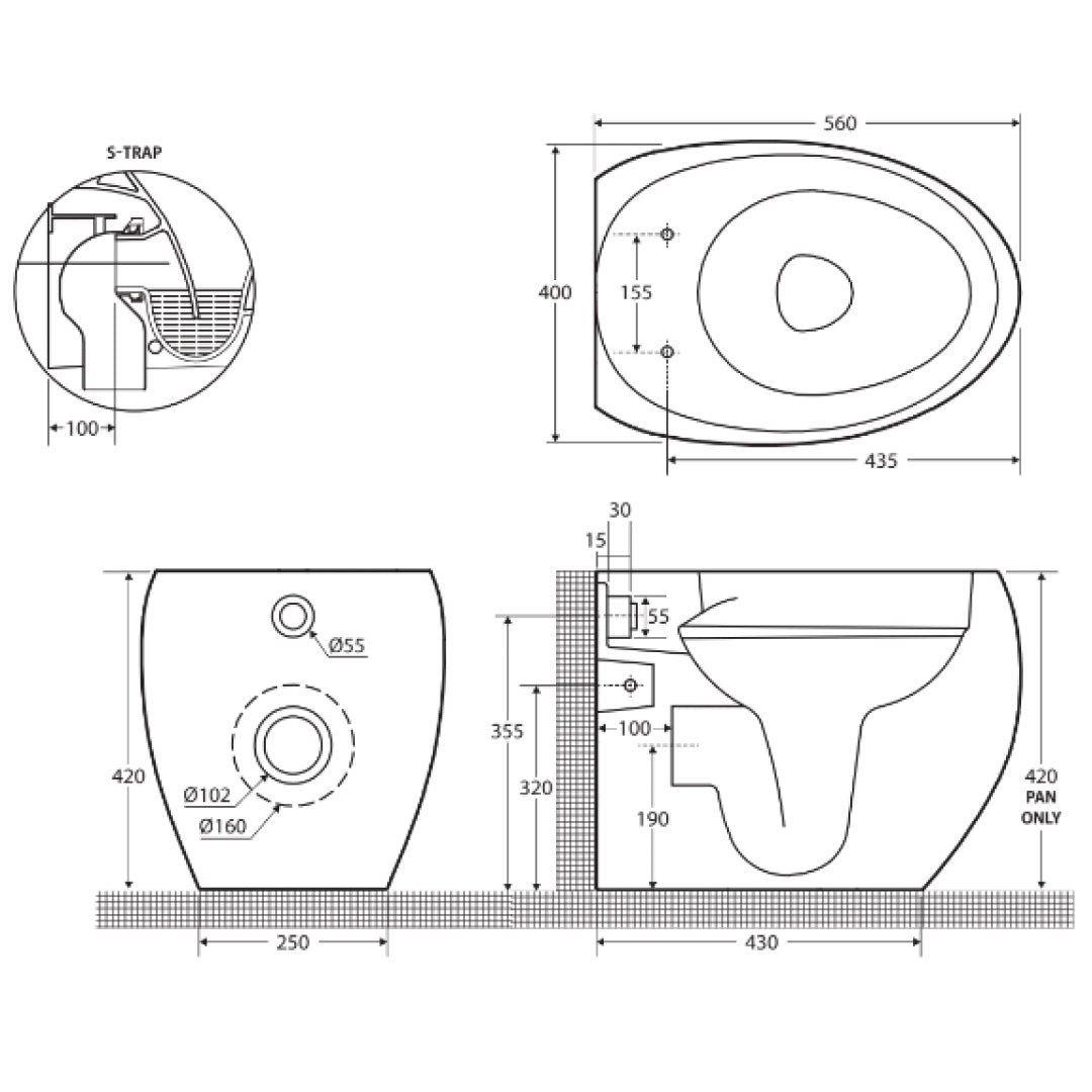 Fienza Rak Cloud Wall Faced S-Trap Toilet Suite - Geberit Sigma Cistern - 897550MWA