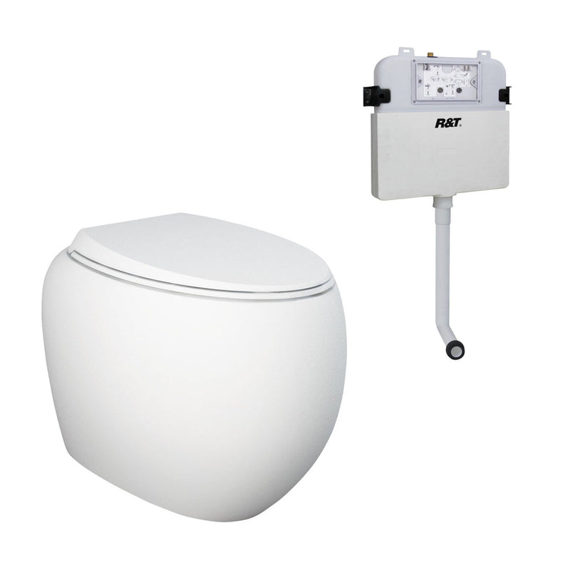 Fienza Rak Cloud Wall Faced P-Trap Toilet Suite - R&T Cistern