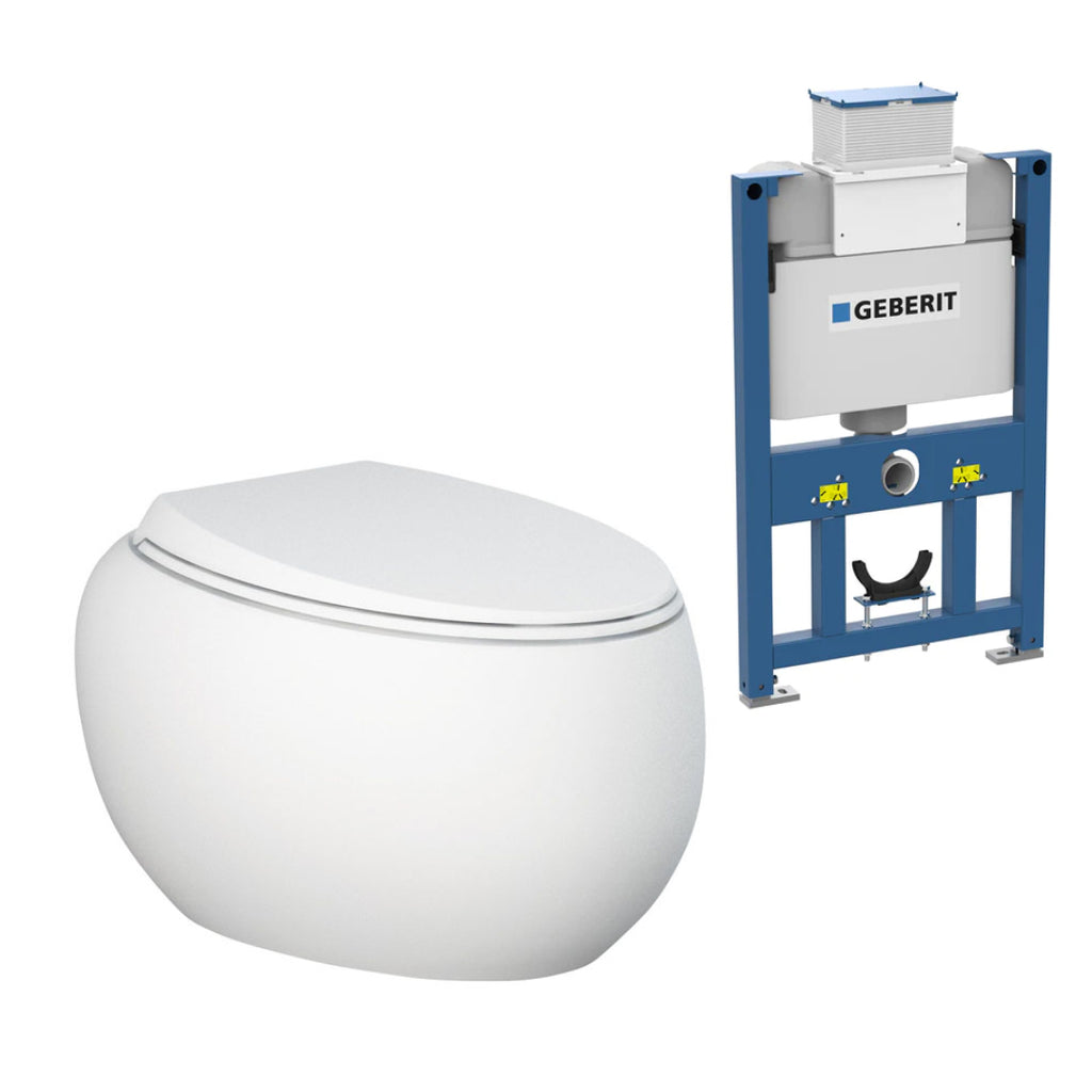 Fienza Rak Cloud Wall Hung Toilet Suite - Geberit Kappa Cistern - 757650MW
