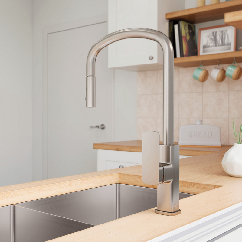 Fienza Tono Pull-Out Sink Mixer - Brushed Nickel