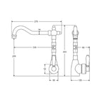 Fienza Eleanor Shepherds Crook Sink Mixer - Matte Black - 202105BL