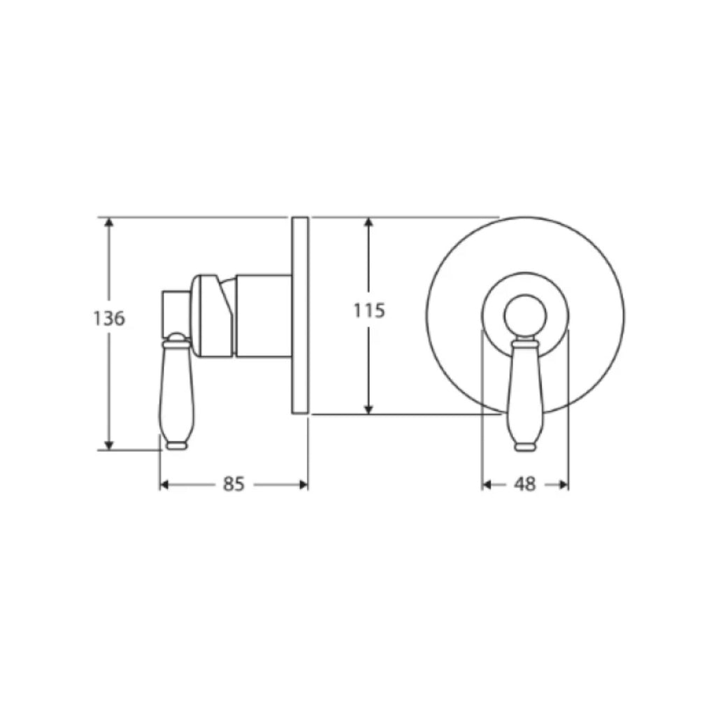 Fienza Eleanor Wall Mixer - Brushed Nickel - 202101NN