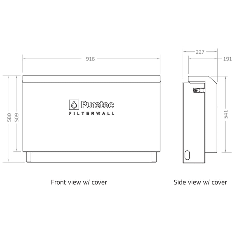 Puretec FilterWall F Series 3 Stage Filter System - Charcoal