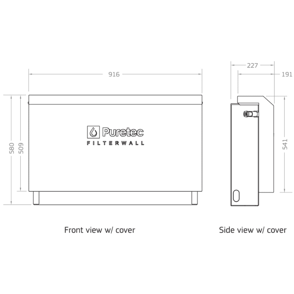 Puretec FilterWall F Series 3 Stage Filter System - Mineral Grey - FILTERWALL-F3-MG-LF