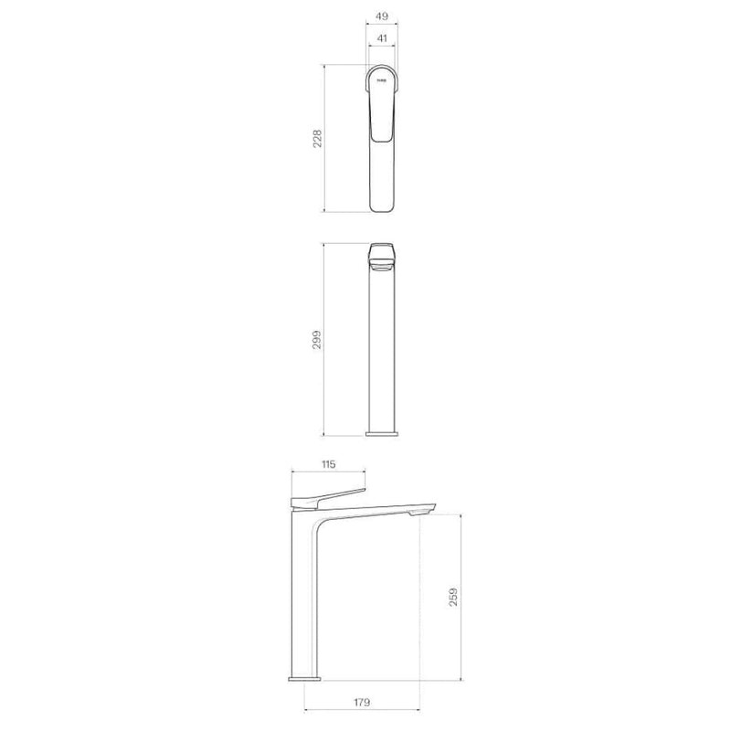 Parisi Float High Rise Basin Mixer - Brushed Brass