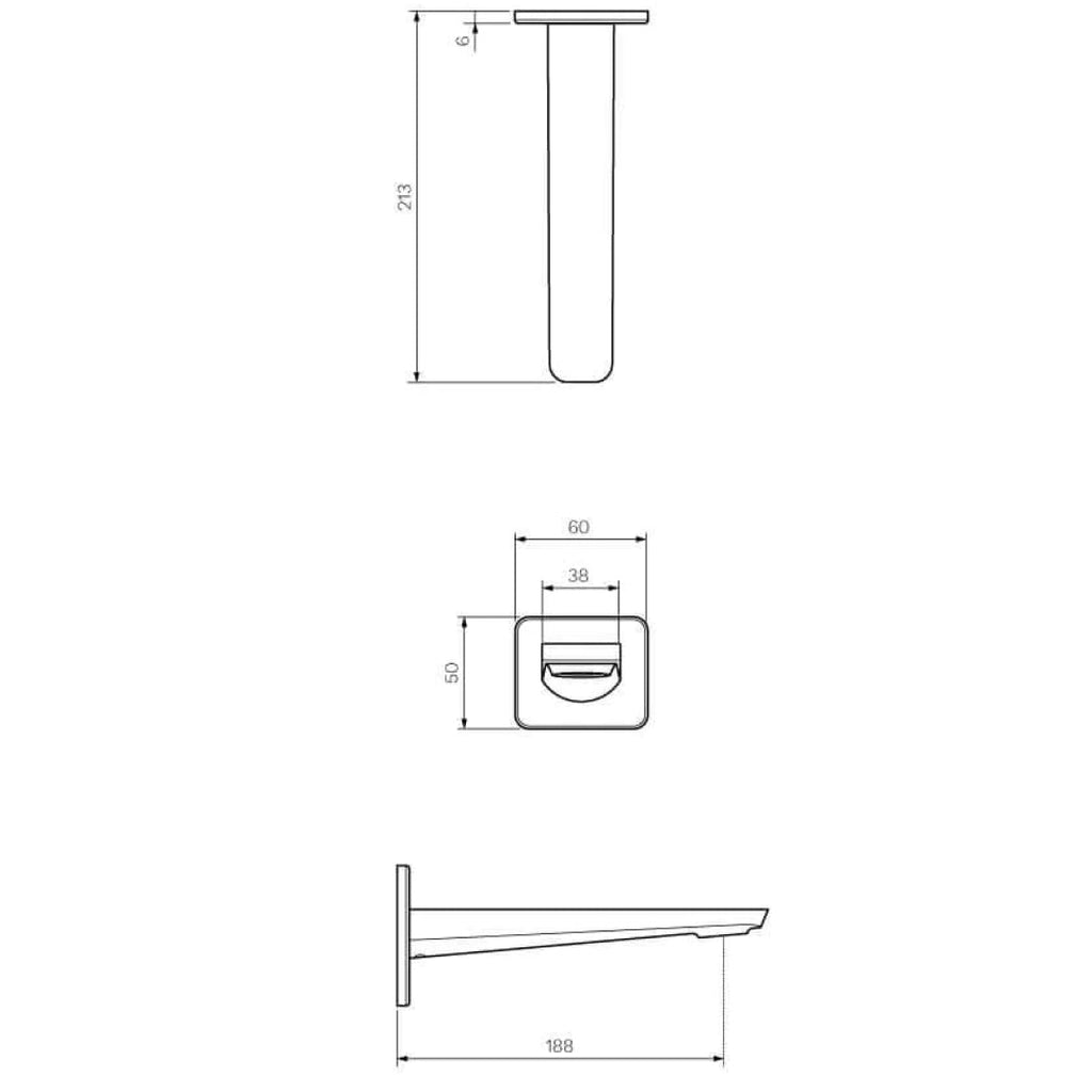 Parisi Float 180mm Wall Bath Spout - Matte Black - FL.02WF180.02