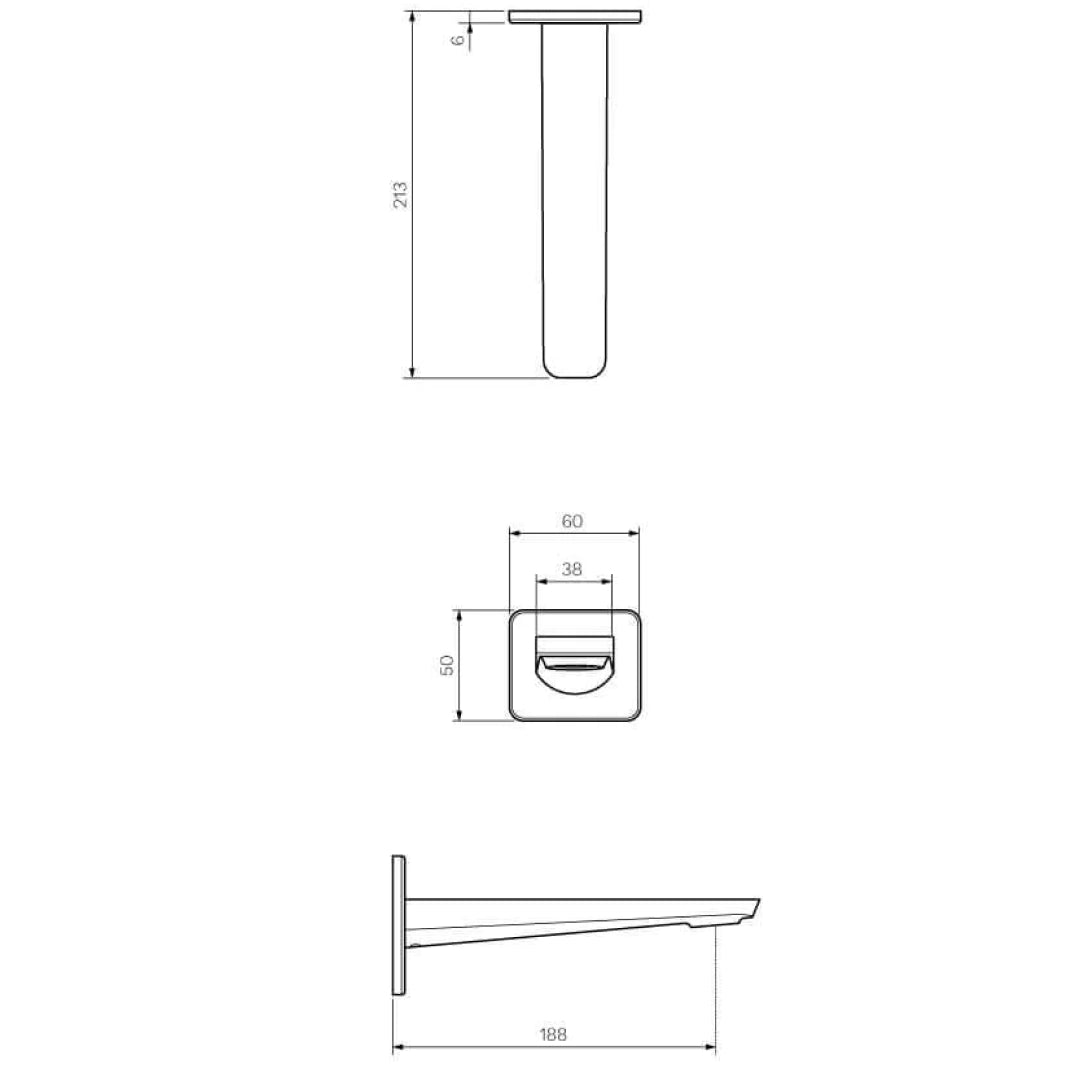 Parisi Float 180mm Wall Bath Spout - Matte Black - FL.02WF180.02