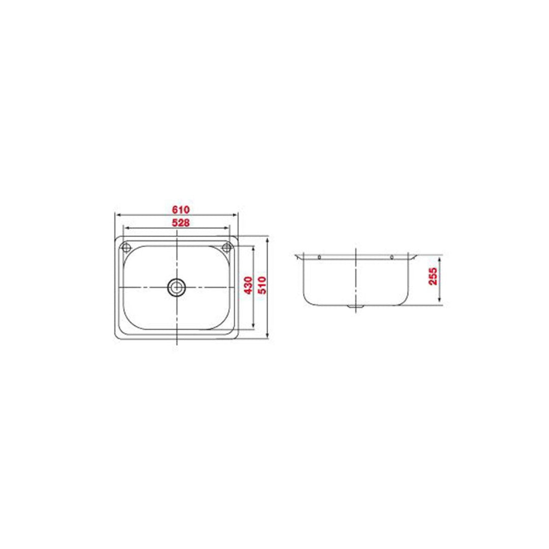 Flushline 45 Litre Laundry Tub including Basket Waste with By-Pass Kit - (2 x 40mm Holes) - SLT600FBPBW