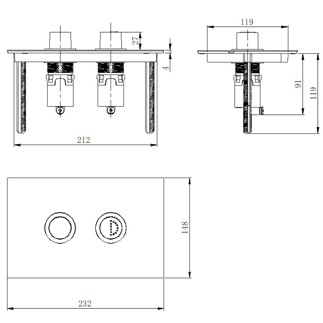 Argent Focus Pneumatic Comfort Round Flush Plate - Matte Black - F5230MMB