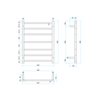 Thermorail 12V Round 600 Ladder Heated Towel Rail - SR4412 Polished Stainless Steel