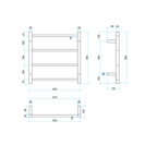 Thermorail 240V Round 550 Ladder Heated Towel Rail - SR25MBG Brushed Gold