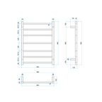 Thermorail 12V Round 600 Heated Ladder Rail - SR4412B Matte Black