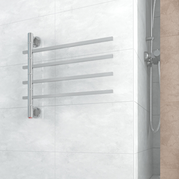 Thermorail Straight Square Swivel Heated Towel Rail SV35