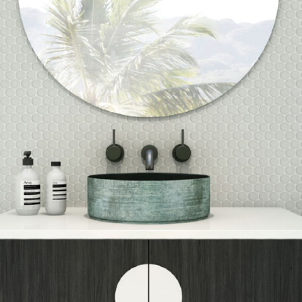 Decina Florencia Scratch Matte Black Above Counter Basin - FLBBS