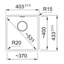 Franke Maris Flushmount 370mm Single Bowl Sink - MRG210-37ON-B Onyx