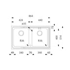 Franke Aton ANX220 Double Bowl Sink - Flushmount