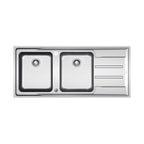 Franke - Aton ANX221RHD Right Hand Double Bowl Sink & Drainer - Stainless Steel