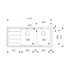 Franke - Aton ANX221RHD Right Hand Double Bowl Sink & Drainer - Stainless Steel