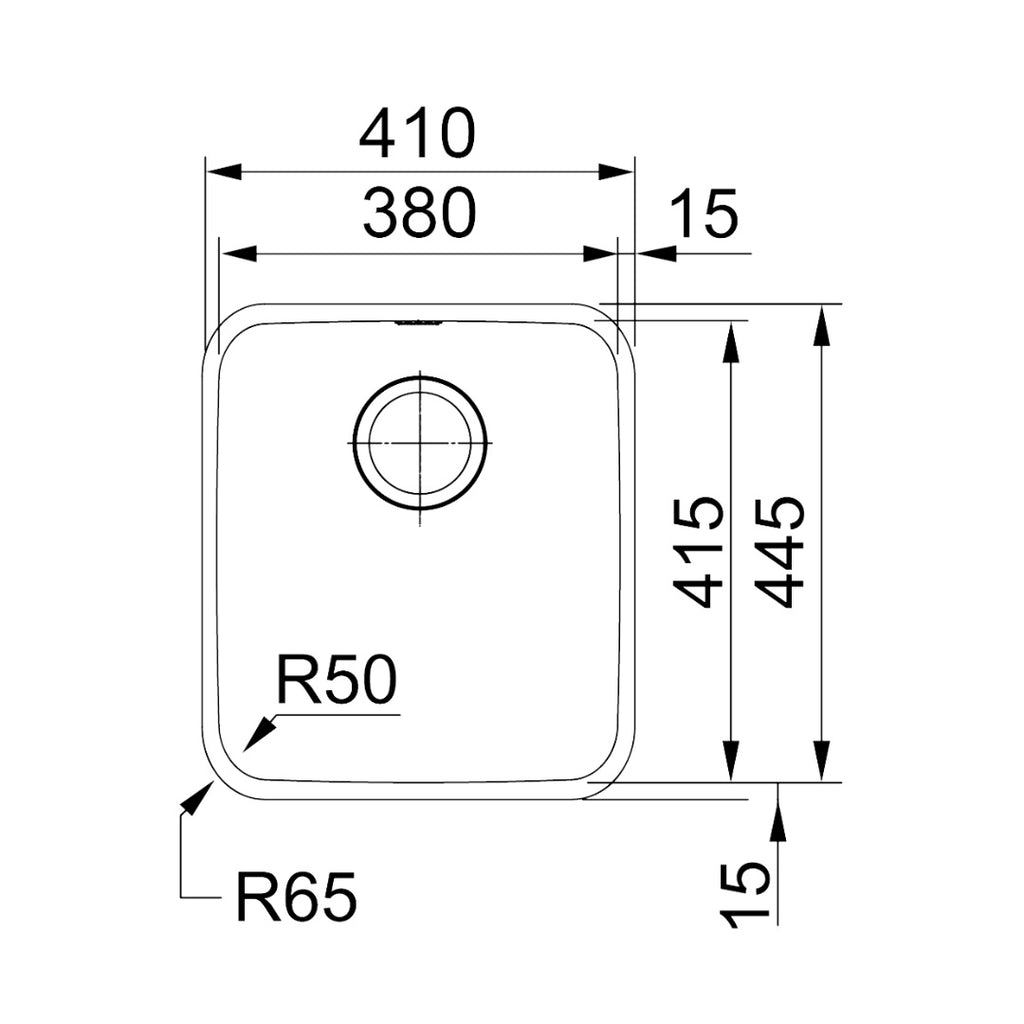 Franke Bell BCX210-38 Topmount/Undermount Single Bowl Sink - Stainless Steel - BCX21038