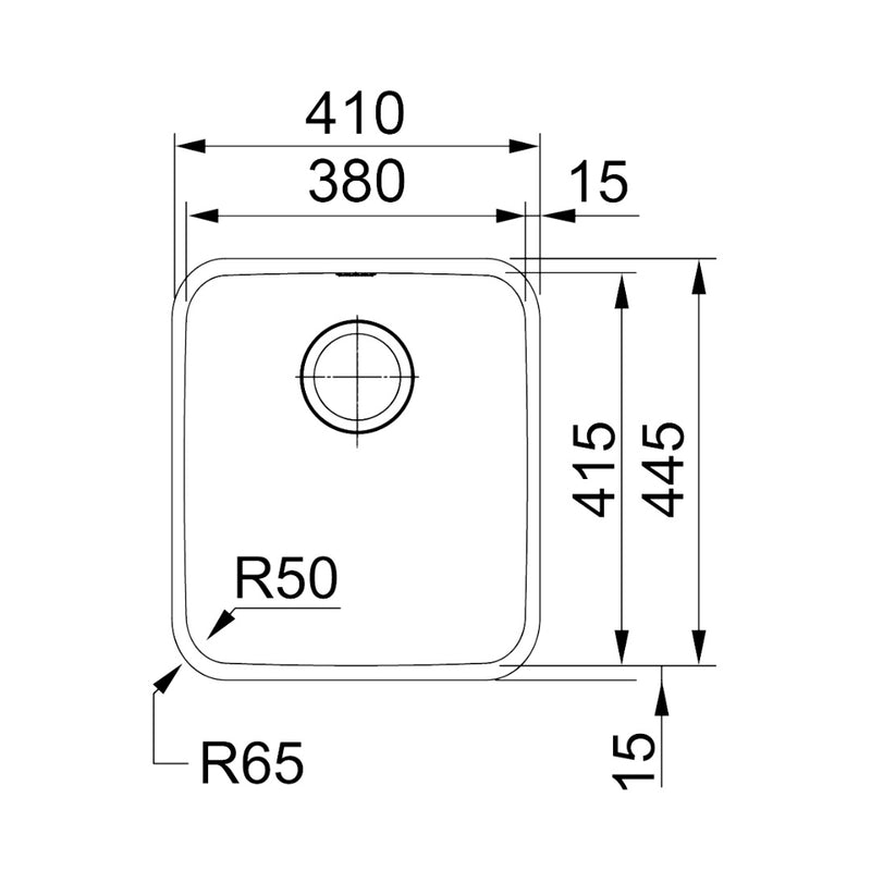 Franke Bell BCX210-38 Topmount/Undermount Single Bowl Sink - Stainless Steel